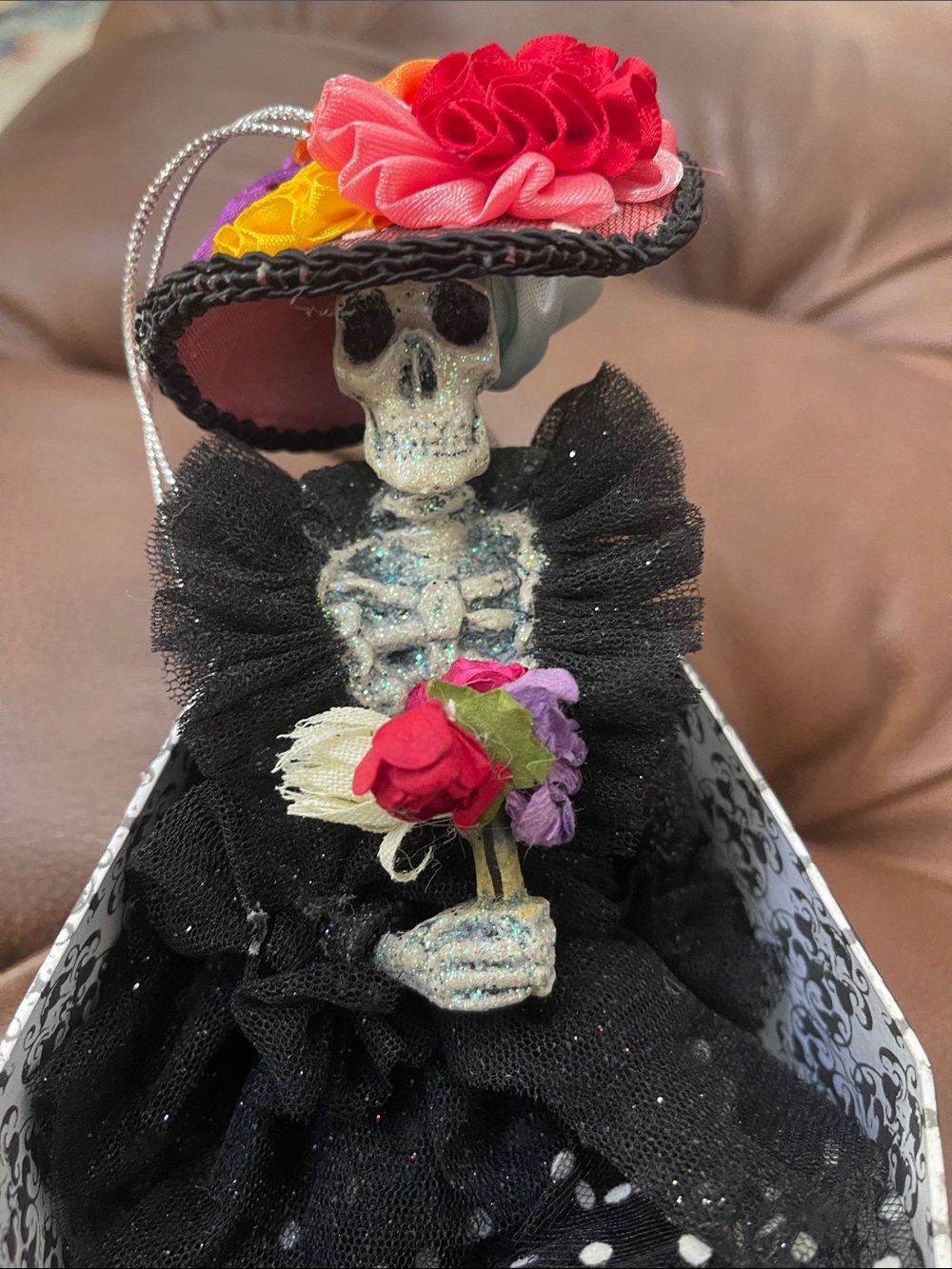 Katherine’s Day of the Dead Skeleton Dolls with Coffin Decor - Picture 2 of 11